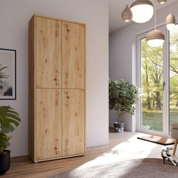 Večnamenska garderobna omara 4 vrata 74,5x35x192 hrast barva Medea