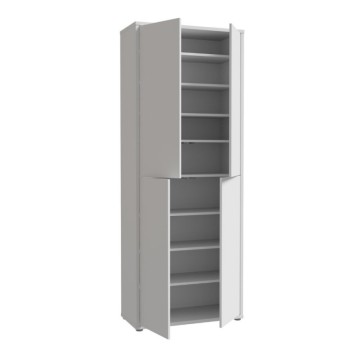 Večnamenska omara 4 vrata 74,5x35x192 svetlo siva barva Medea