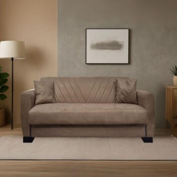 copy of Divano letto 2 posti con contenitore in tessuto colore verde 146x82x85H Rianna