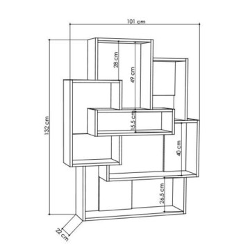 Barce hrastova knjižna omara 101x22x132h