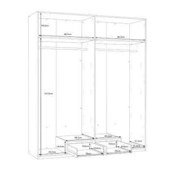 copy of Garderobna omara 2 vrati 1 predal bela 89x54x210,5H Arcadia