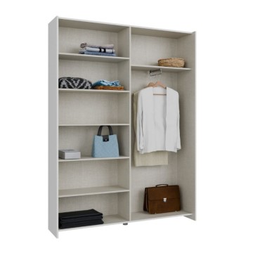 Garderobna omara z 2 drsnima vratoma 150x39x210 bela Nico