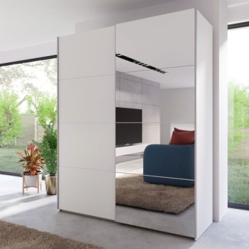 Garderobna omara 2 drsna vrata z ogledalnimi vrati 170x61x210,5H Elio