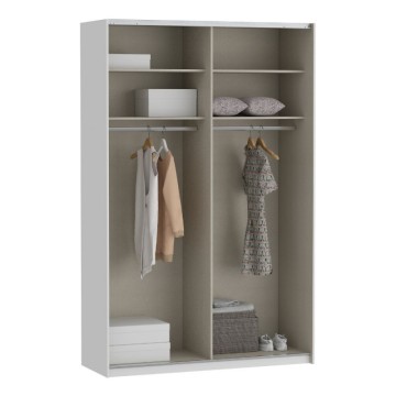 Garderobna omara z 2 drsnimi vrati in ogledalom 150x61x235H bela Afra