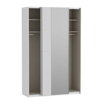 Garderobna omara z 2 drsnimi vrati in ogledalom 150x61x235H bela Afra