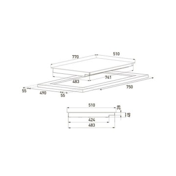 GRUNDIG Piano cottura induzione 80 cm GIEI824414HF