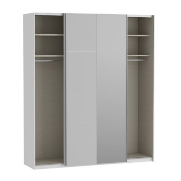 Garderobna omara z 2 drsnima vratoma in ogledalom 200x61x235H barva bela Afra