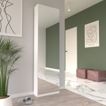 Scarpiera con anta a specchio reversibile colore bianco 50x20x180H Nyx