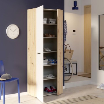 Večnamenska garderobna omara 2 hrastova vrata z belimi vrati 69x36,5x181H Teodoro