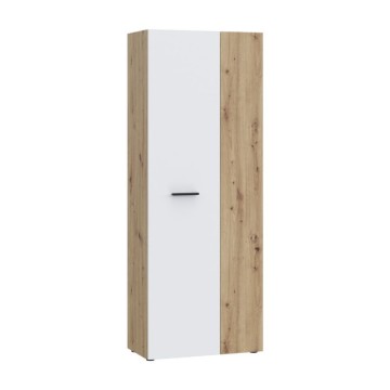 Večnamenska garderobna omara 2 hrastova vrata z belimi vrati 69x36,5x181H Teodoro