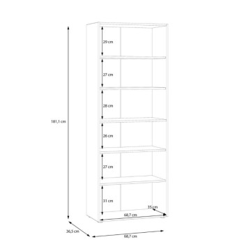 Večnamenska garderobna omara 2 hrastova vrata z belimi vrati 69x36,5x181H Teodoro
