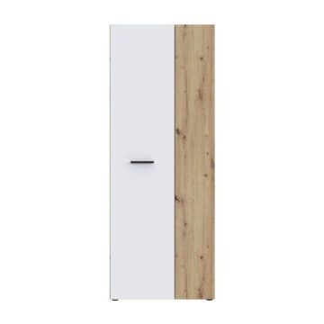 Večnamenska garderobna omara 2 hrastova vrata z belimi vrati 68x36,5x181H Teodoro