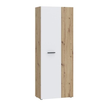 Večnamenska garderobna omara 2 hrastova vrata z belimi vrati 68x36,5x181H Teodoro