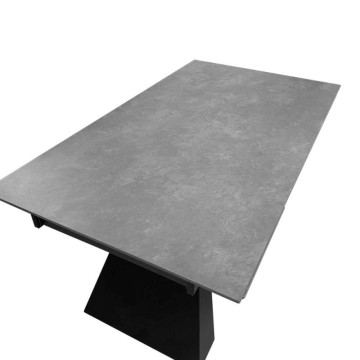 Raztegljiva miza 160x90 cm iz črne keramike in črne kovine - Ariel