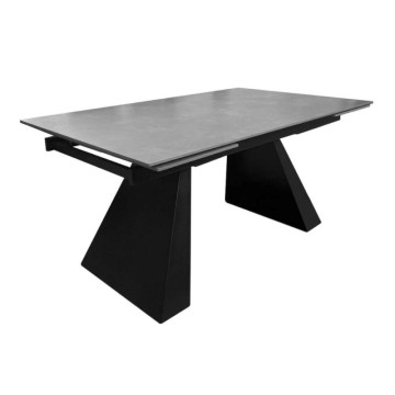 Raztegljiva miza 160x90 cm iz črne keramike in črne kovine - Ariel