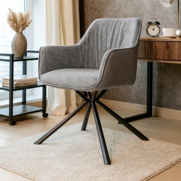 Siv oblazinjen stol s sivim naslonom - udobje in slog