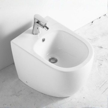 Bidet a pavimento filo muro in ceramica colore bianco FB53B