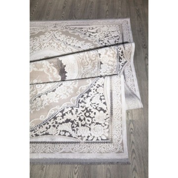 Asya CR60 preproga s sivim ozadjem in belim orientalskim okrasjem 160x230