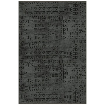 Vadi antracitna nedrseča preproga iz šenila z geometrijsko dekoracijo 160x230