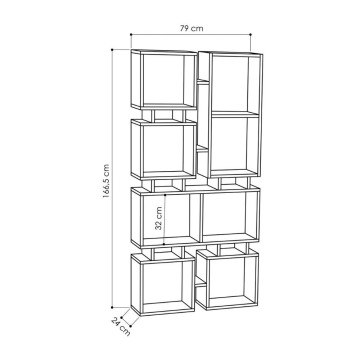 Rail antracit dvostranski regal 79x166,5