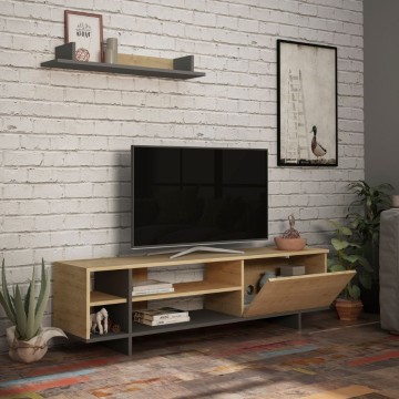 Stojalo za TV Stockton iz antracitnega hrasta