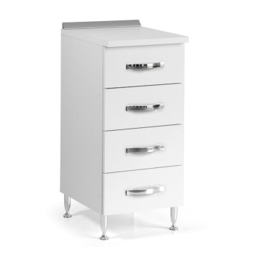 Komoda s 4 predali 40x50x85H beli pepel
