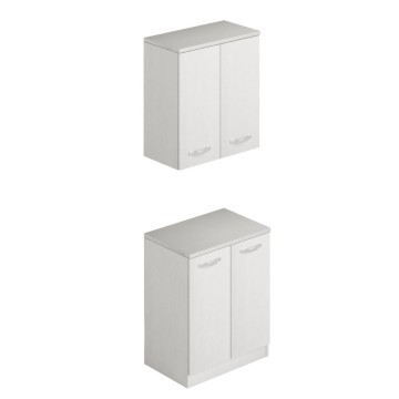 Kopalniška omarica za perilo z dvema vratoma 71x50x85,5 beli pepel