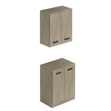 Kopalniška omarica za perilo z dvema vratoma 71x50x85,5 clay