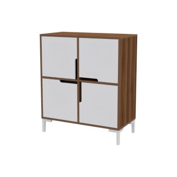 Wind Tower omara za čevlje 4 predali barva oreha bela90x45x90h
