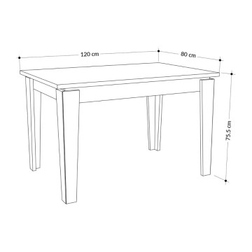 Raztegljiva miza Megaron antracit 120x80 cm