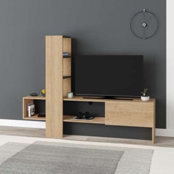 Troya antracitno hrastovo TV stojalo z vrati z zaklopko