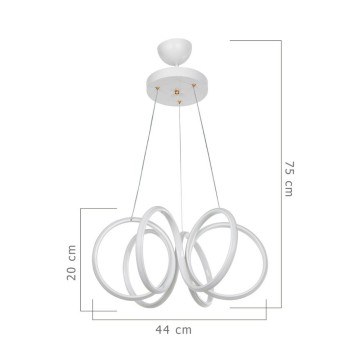 LED viseča svetilka Ilya spiralne oblike bela MDL4439