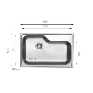 Samet DXT780 Kuhinjsko korito z eno posodo 78x51