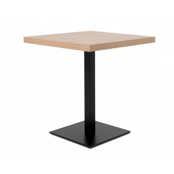 Kvadratna miza 70x70x75 h cm hrastov vrh in črno podnožje