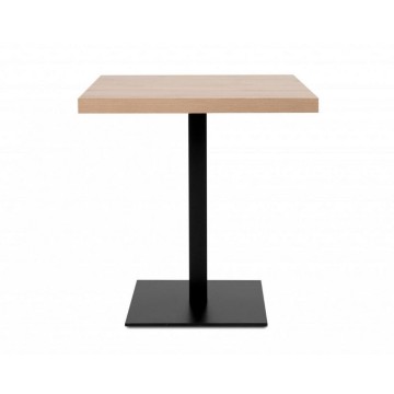 Kvadratna miza 70x70x75 h cm hrastov vrh in črno podnožje