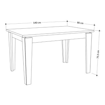 Raztegljiva miza Tolmen hrast 140x80 cm