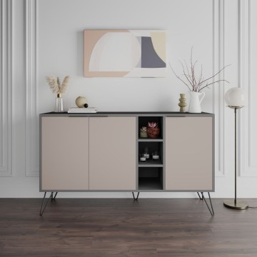 Bivak Clara antracit 3 vrata golobje siva 142x35,5x83h