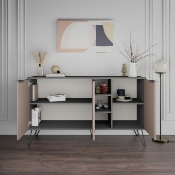Bivak Clara antracit 3 vrata golobje siva 142x35,5x83h