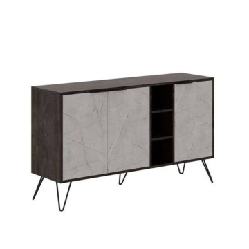 Bivak Clara Lagina temna kava 3 vrata učinek marmorja bela 142x35,5x83h