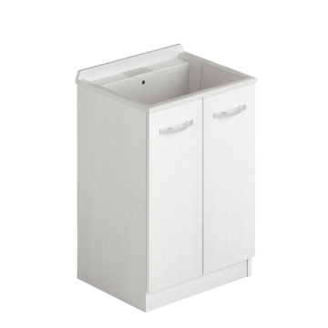 Laundry lavatoio due ante 61x50x86 bianco frassinato