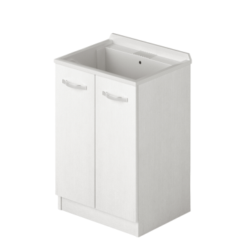 Laundry lavatoio due ante 61x50x86 bianco frassinato