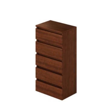 Cassettiera noce antico 5 cassetti 47x40x127H