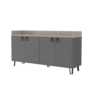 Dea kredenca 4 vrata antracitna golobje siva 140x36x80 h