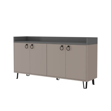 Dea kredenca 4 vrata golobje siva antracit 140x36x80 h