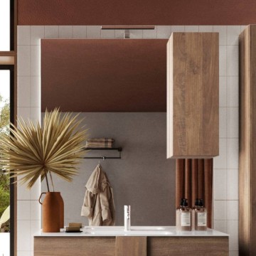 Kopalniško ogledalo s stensko enoto Salemi 80x110h in svetilko LED mercure hrast