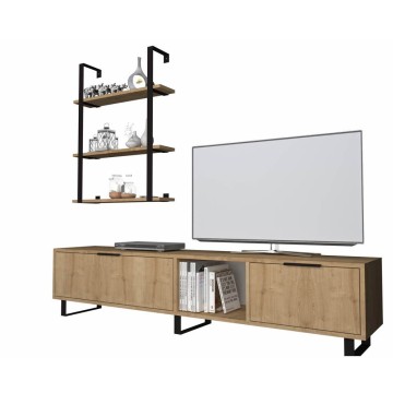 Zenon 180 cm TV stojalo in hrastova knjižna omara