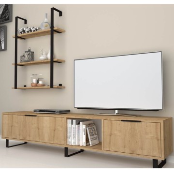 Zenon 180 cm TV stojalo in hrastova knjižna omara