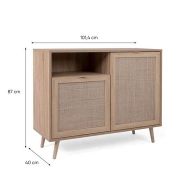 Bali sideboard 01A 2 vrata in odprt predal učinek protja