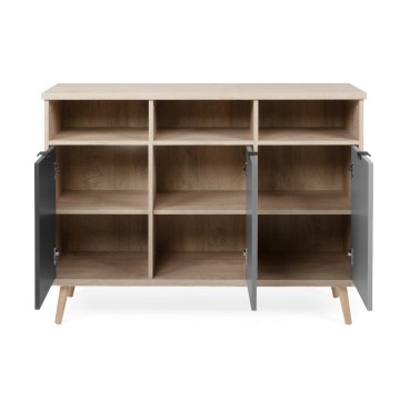 Epik 51 antracitno siva hrastova kredenca 3 vrata 120x40x88,3