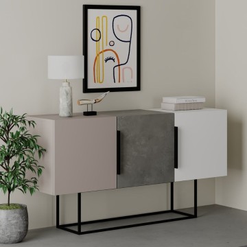 Tontini kredenca 3 vrata dove siva cement bela 150 cm